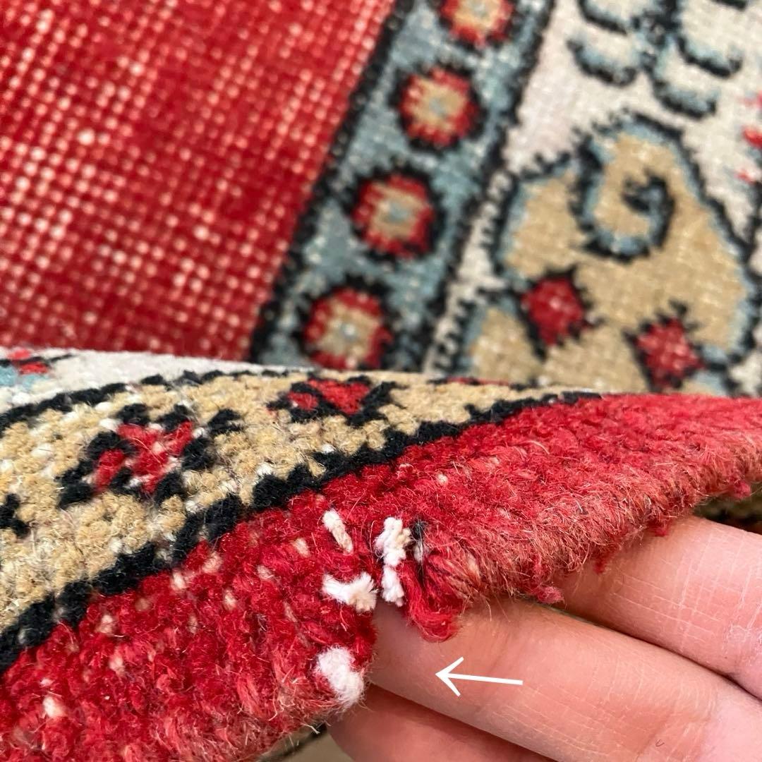 クラシカル柄✳︎117×209✳︎ 華やかレッド　ブラウン　トルコヴィンテージラグ