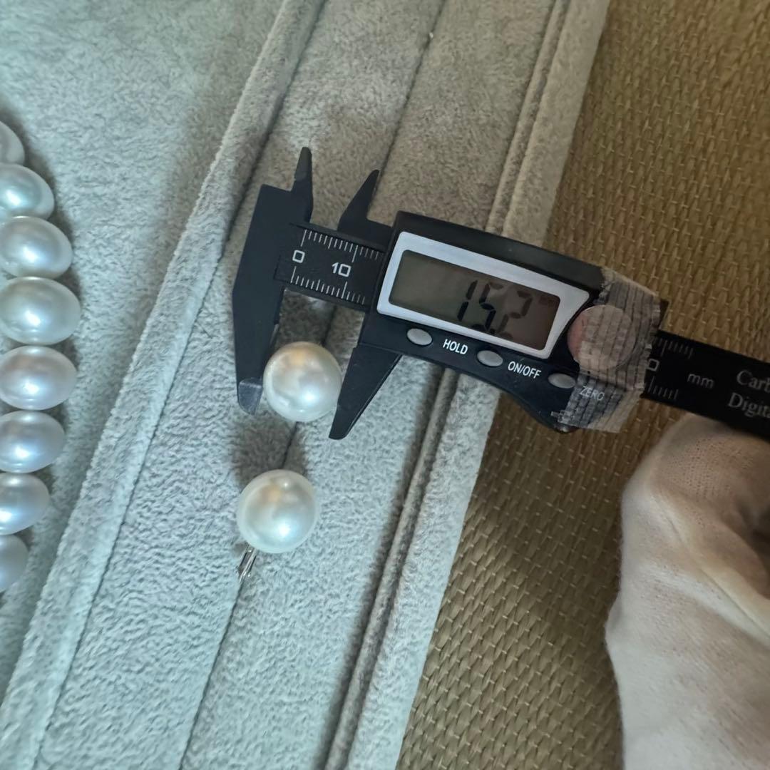 南洋真珠 大珠ネックレス イヤリングセット K14WG