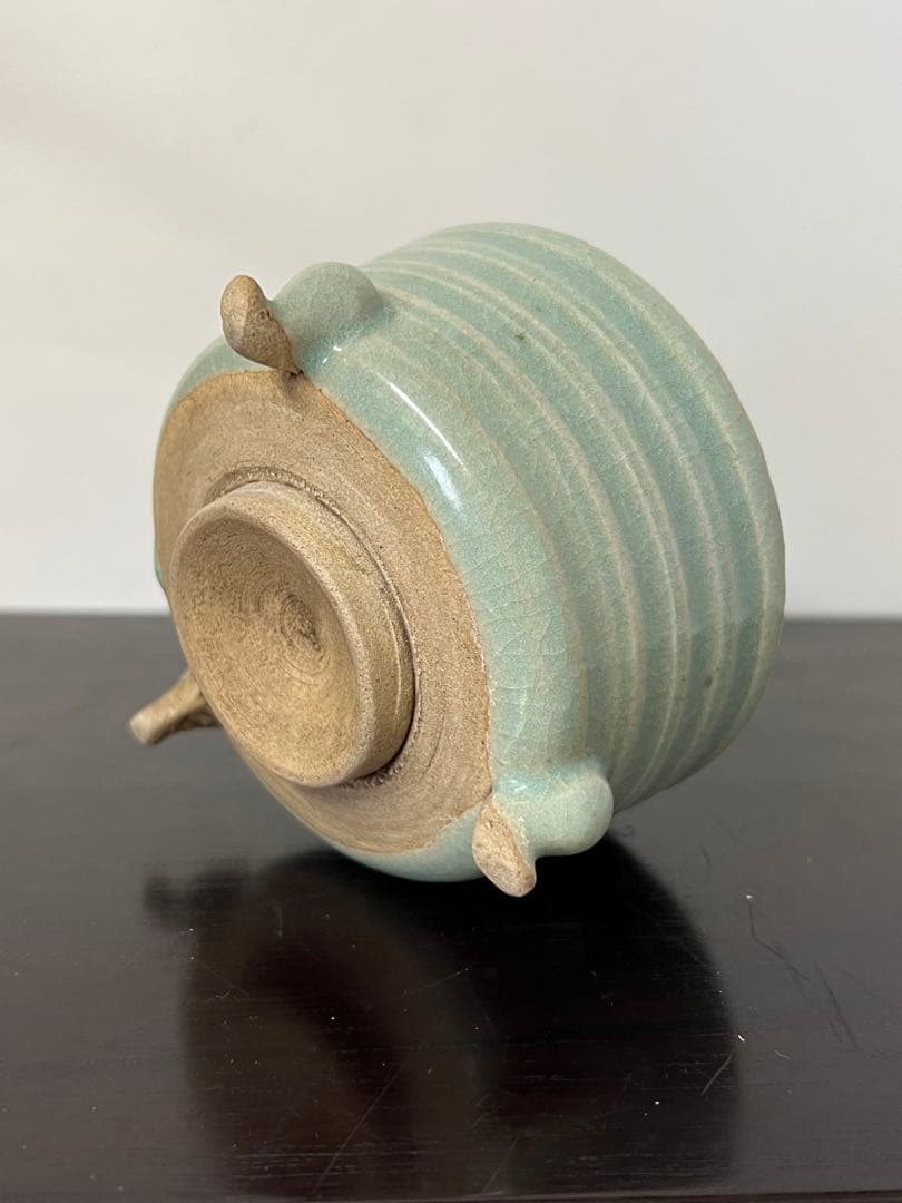 古美術　青磁三足香炉　XG2-22