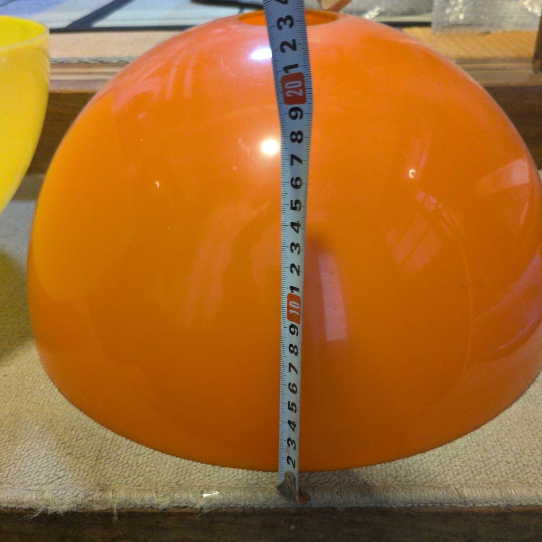 イエロー・オレンジ ドーム型ペンダントライト　2セット　レトロ