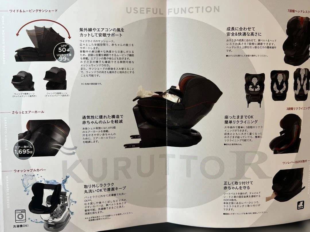 【ミモザ。。♪ 】AILEBEBE ネイビー 回転式チャイルドシート