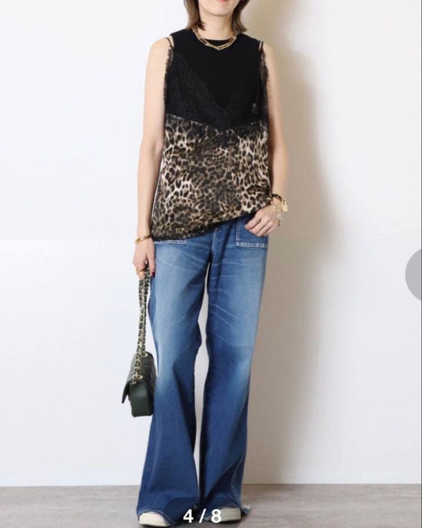 MUSE ミューズ　LEOPARD LACE Col Pierrotキャミソール