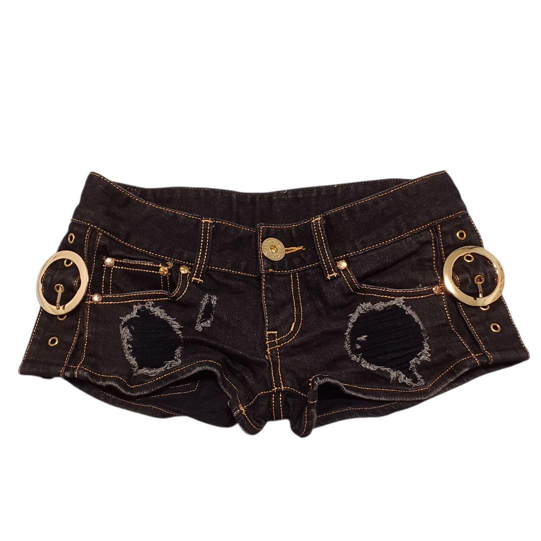 d.i.a. ダイヤ 金糸 ベルト ブラック デニム ショーパン ギャル 黒金