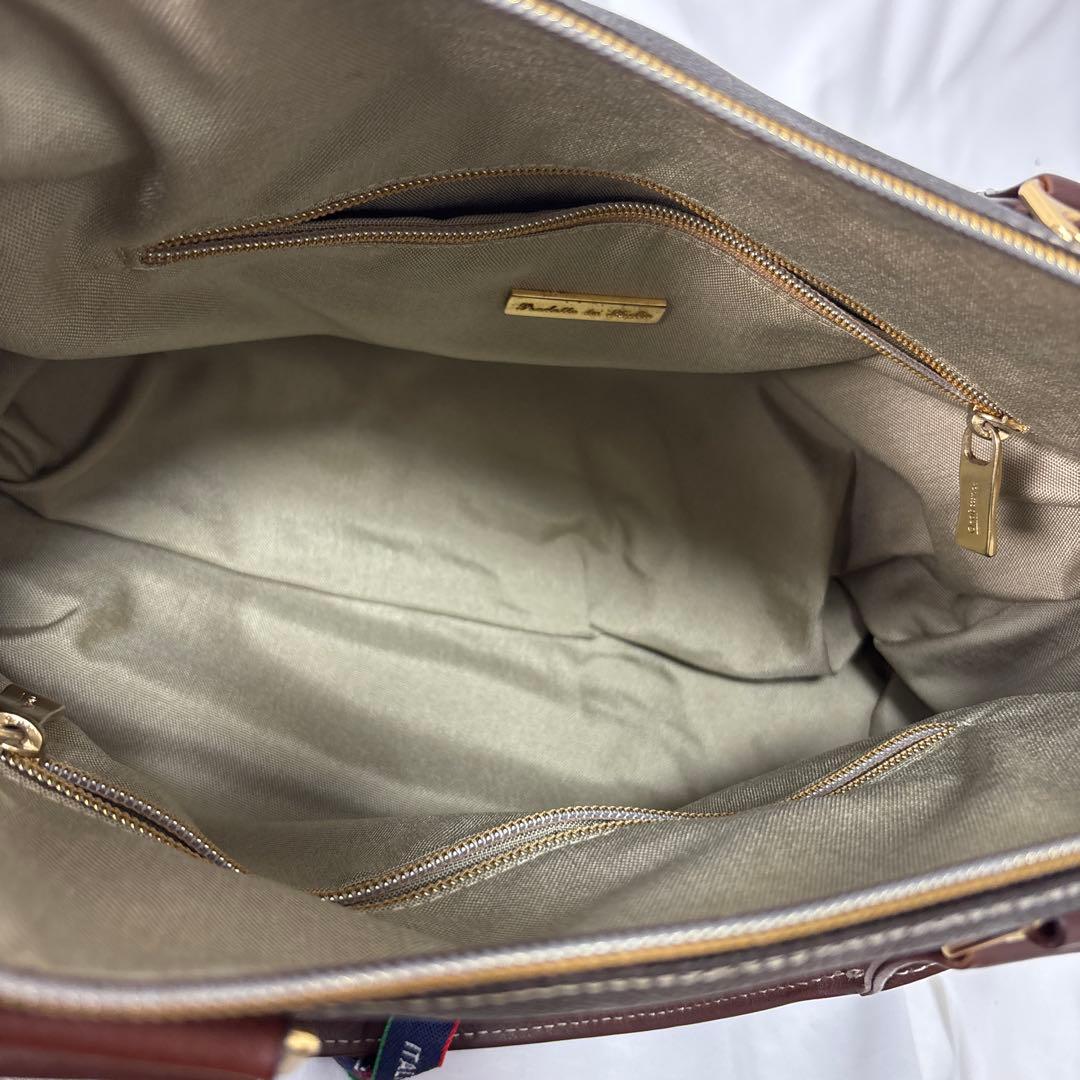 【2ウェイ】美品　オロビアンコ　ボストンバック　PVC 茶革　ゴールド金具