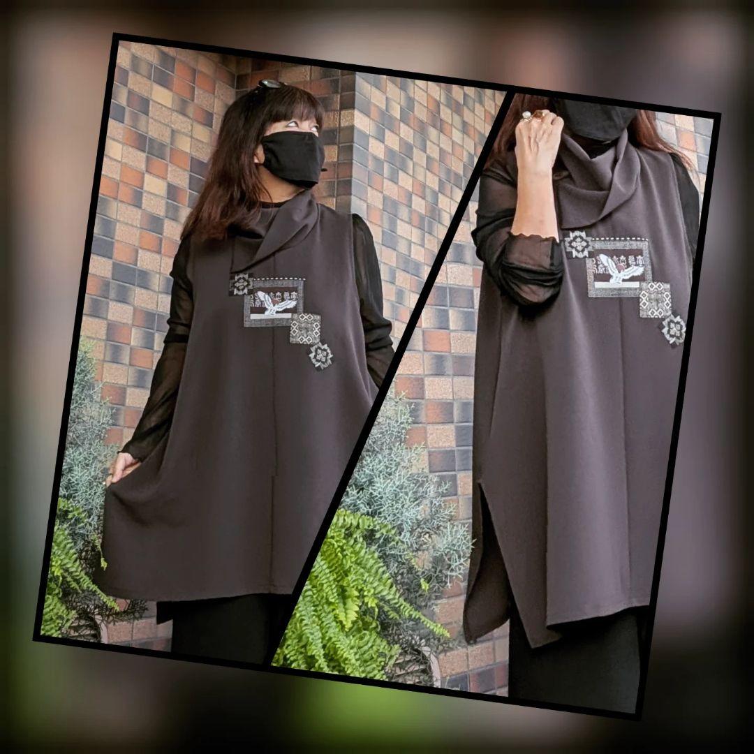 古布アレンジ♥丹後ちりめんベスト イレギュラーヘムライン