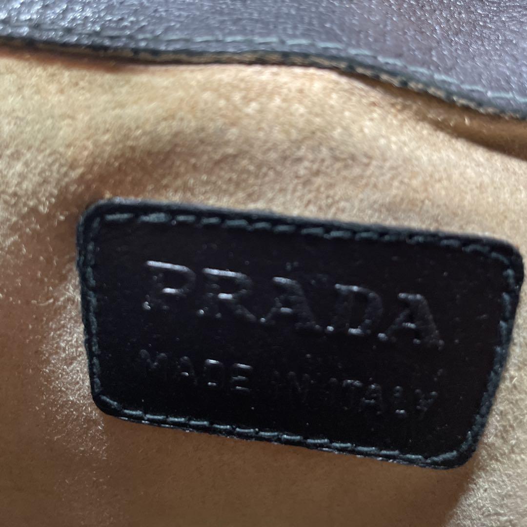 PRADA プラダ　ビジネスバッグ　レザー　ブラック　黒　本革　シボ革