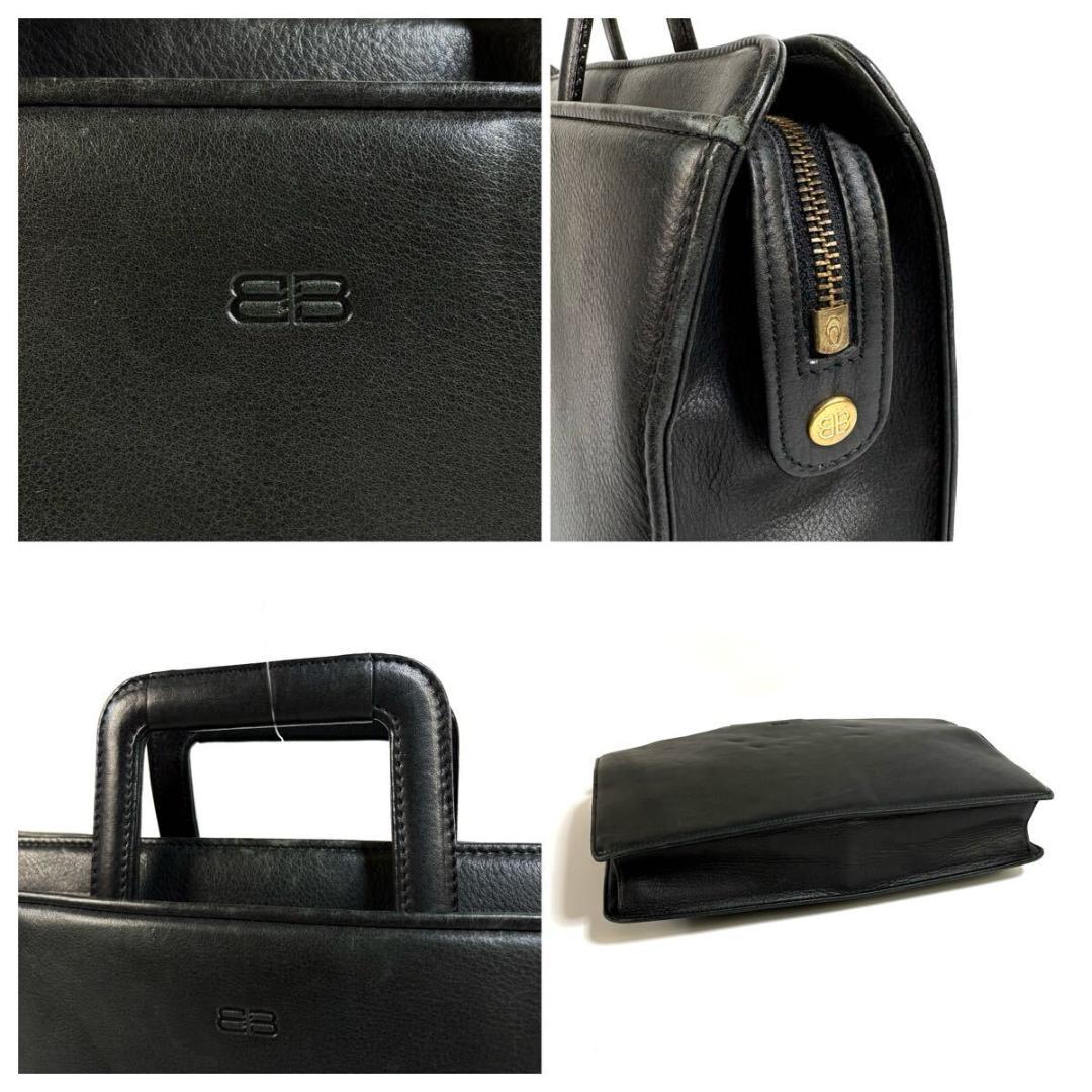 BALENCIAGA レザー ビジネスバッグ ブラック ゴールド金具