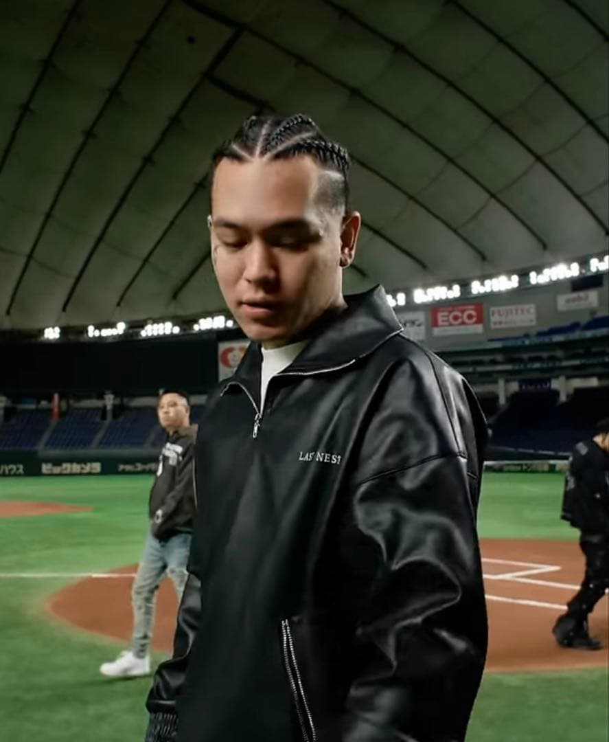 LASTNEST YZERR 着用　PU レザー ハーフジップ　HIPHOP 革