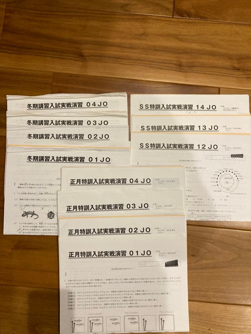 SAPIX 　サピックス　女子学院対策プリント　 理科一式 全10回分