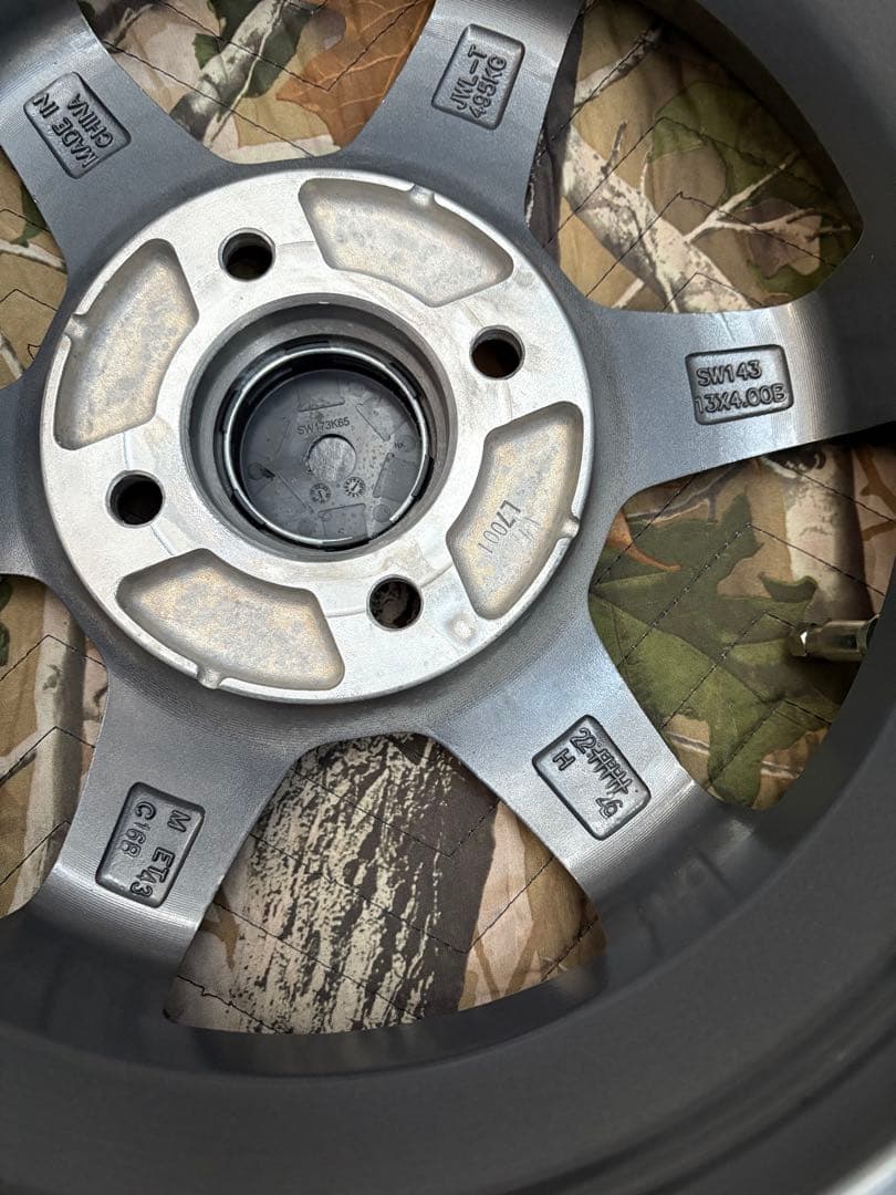 ⑥155.65.13 新品タイヤ4本と中古美品ホイールと「ホイールナットなし」