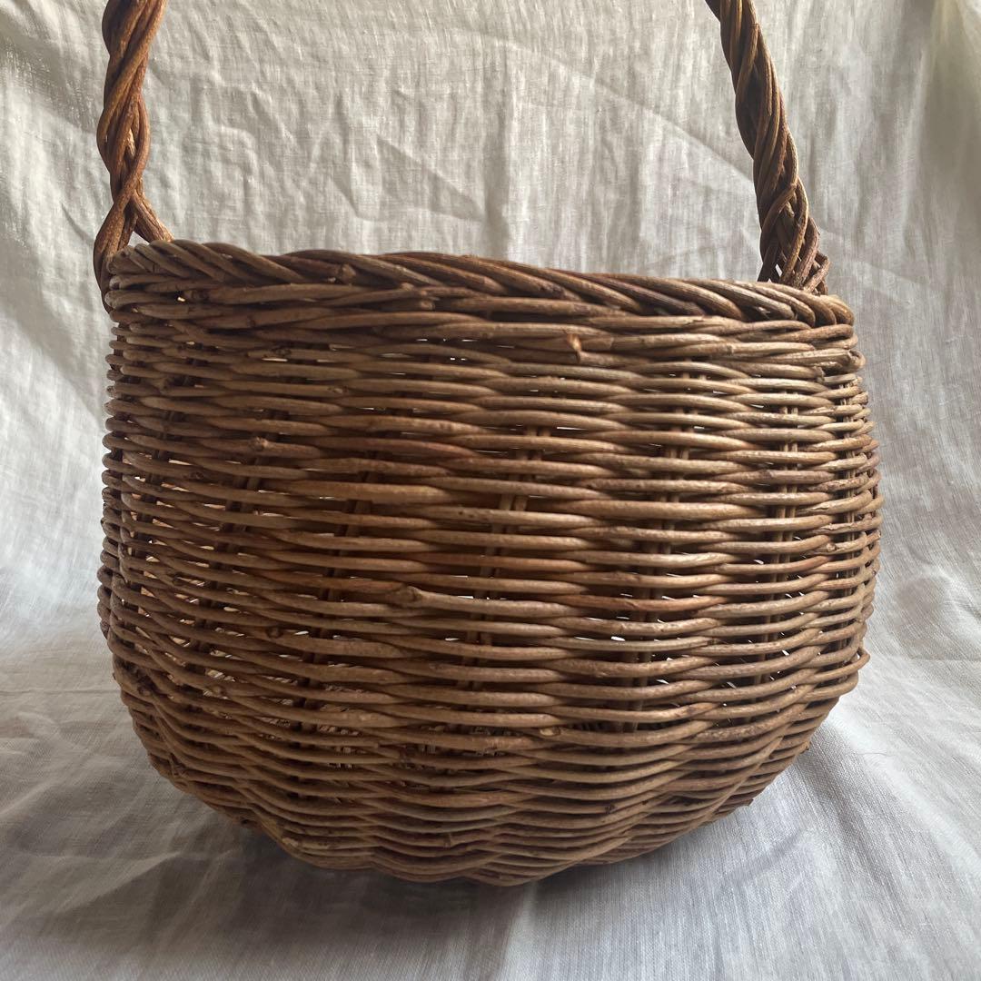 あけび　持ち手つきかご　あけびかご　古道具