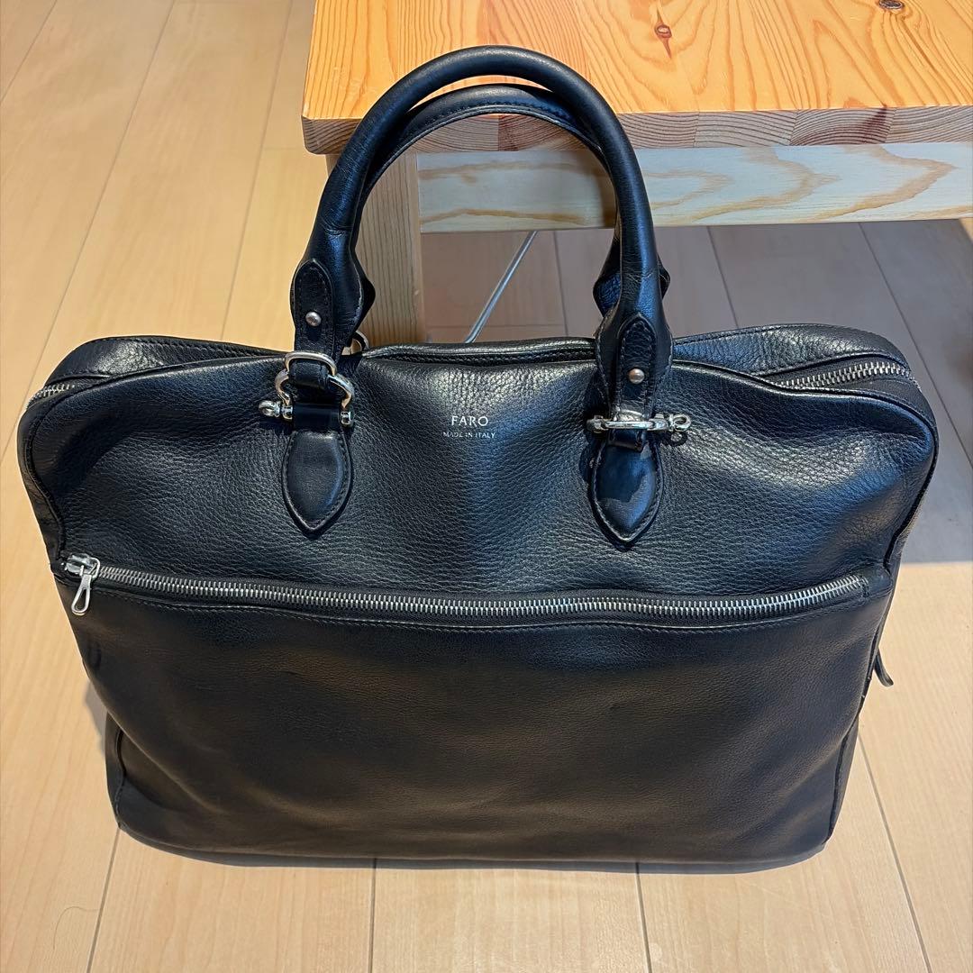 FARO ファーロ ブラック レザー ビジネスバッグ ブリーフケース