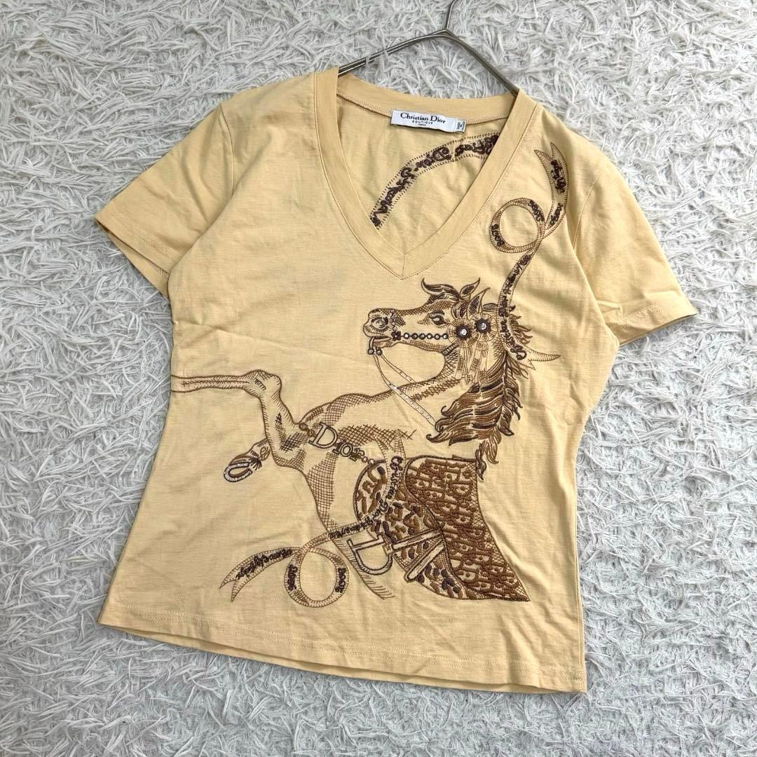 16572✨クリスチャンディオール ガリアーノ期 Tシャツ 刺繍 オブリーク 馬