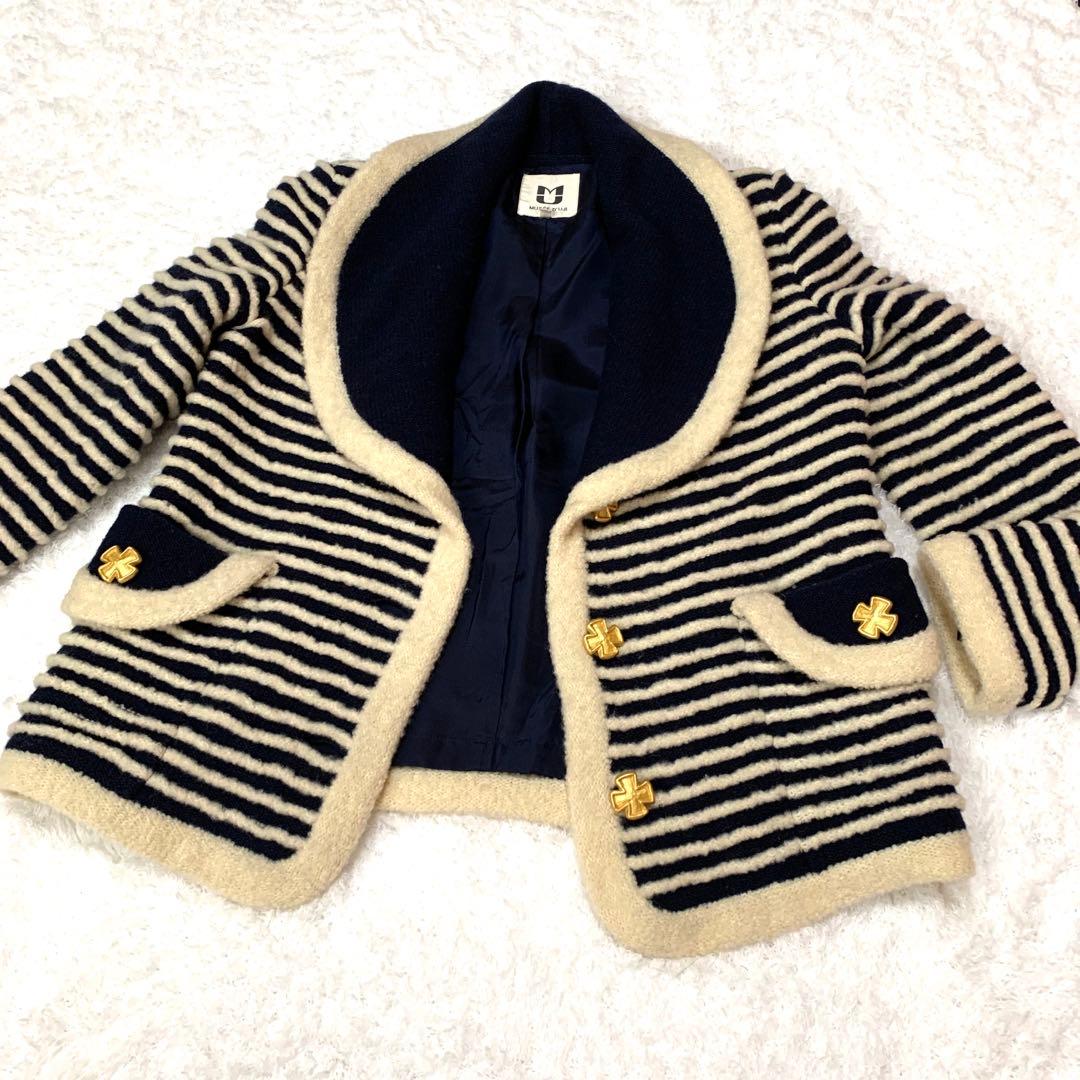 希少ミューゼドウジ　マリン超ボーダーニット　セットアップ　モヘア混ウール　38