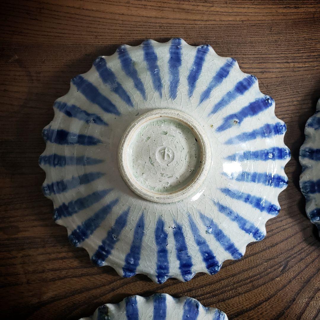 美濃焼　澤窯　可児一広　染十草　皿　4枚　訳あり　欠け　多数