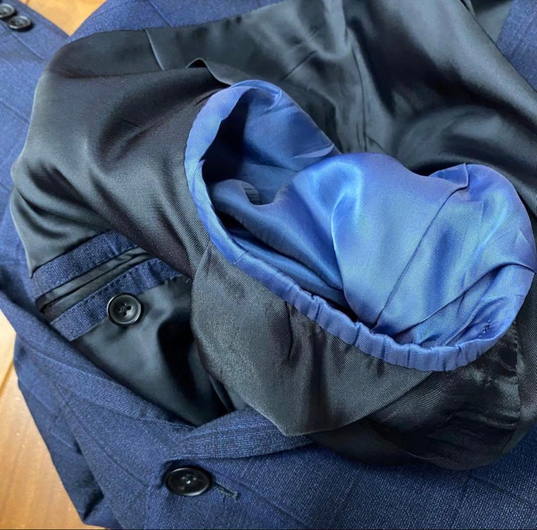 極美品　スーツセレクト　3ピース　ジャケット　パンツ　ジレ　上下　セットアップ