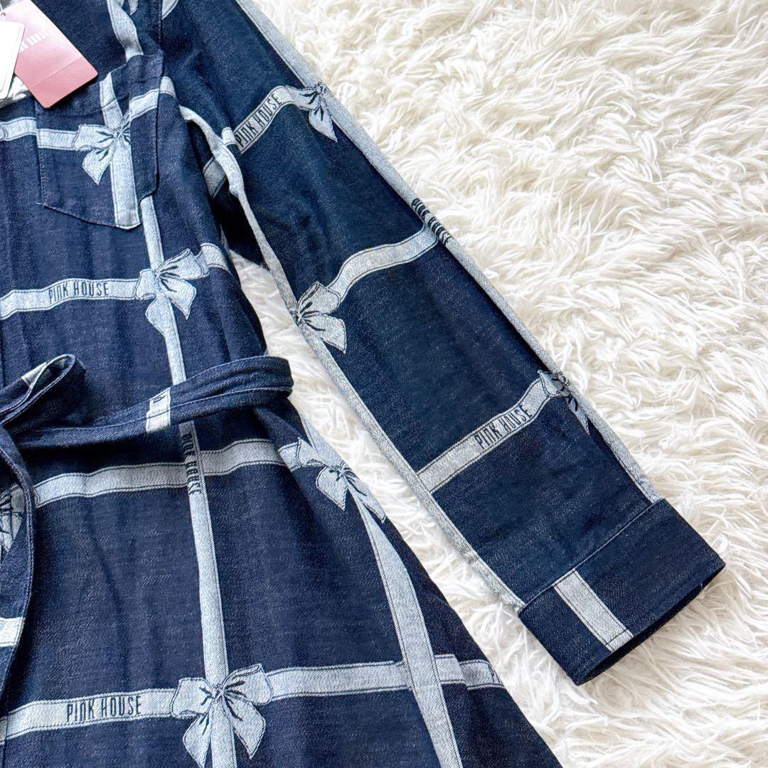 24年モデル✨未使用タグ付き ピンクハウス リボン ジャガードデニムワンピース