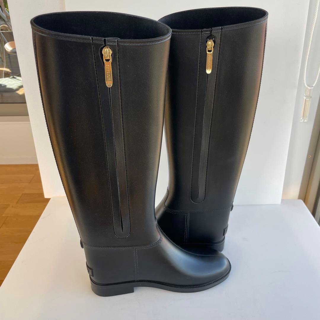 未使用級☆マッキントッシュフィロソフィー ロングレインブーツ S 22.5 黒