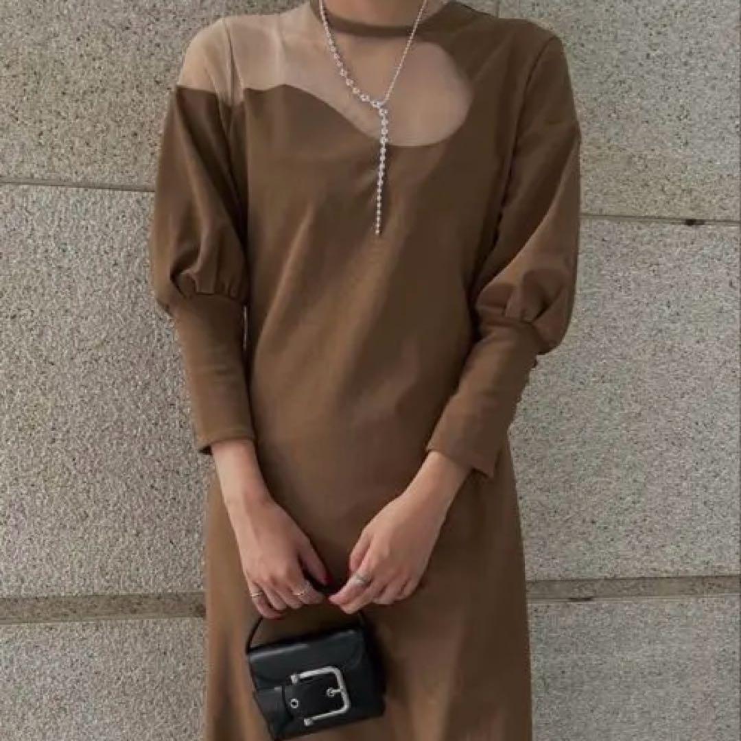 専用　Ameri LAKE CURVE TRICOT RIB DRESS