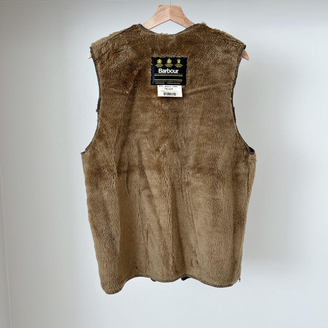 Barbour 90s パイルライナー 旧3クラウン 36 ジレ ベスト 英国製