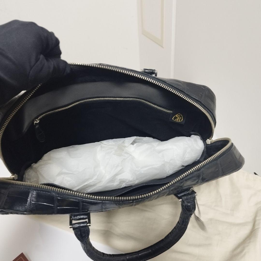 未使用自宅保管☆　JRA認定　ビジネスバッグ　クロコダイル　マット　センター取り