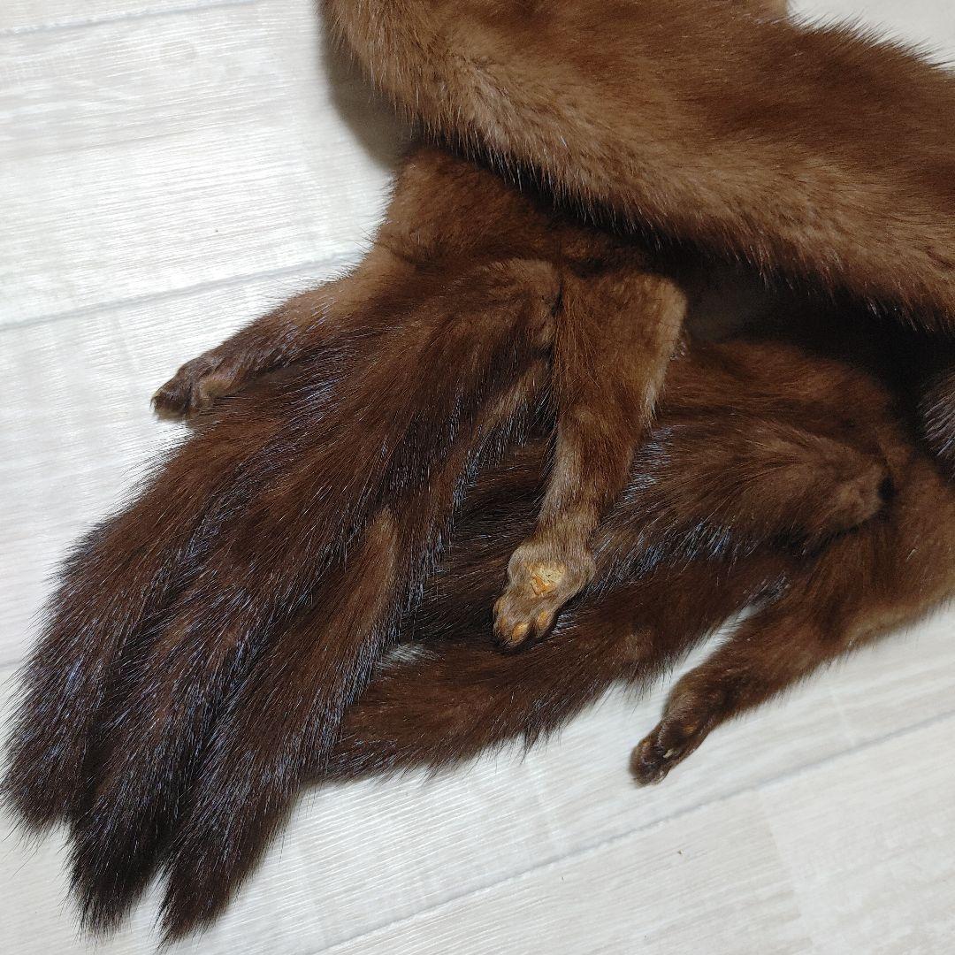 デミバフ ミンクファー ロングマフラー 足付き しっぽ付き フランス Paris