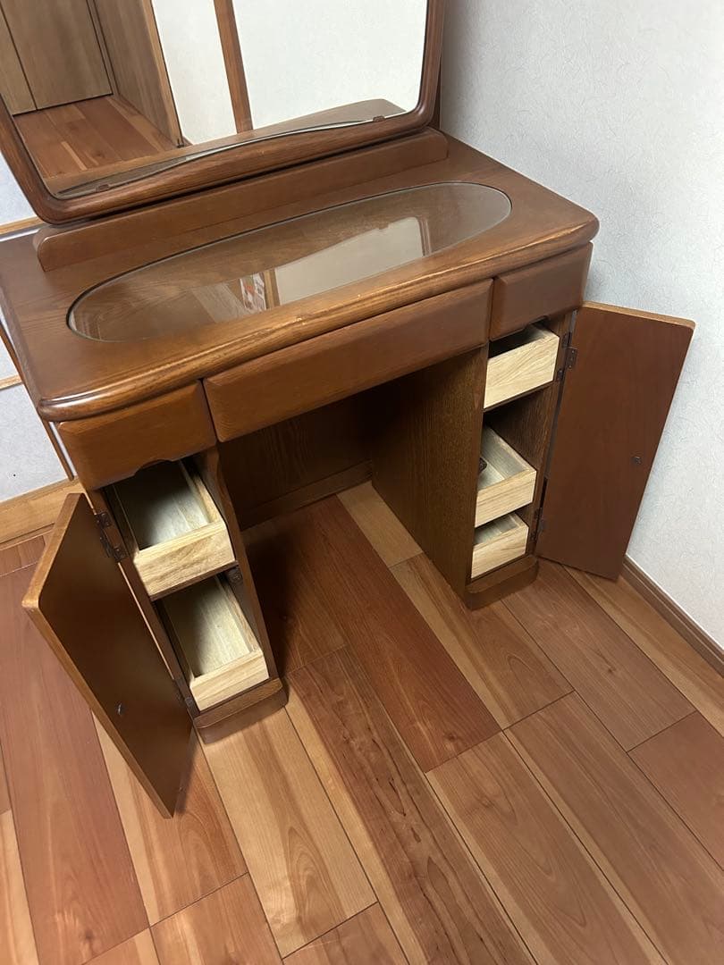 puuu! yumemiruドレッサーショコラ 一面鏡【①ドレッサー本体】