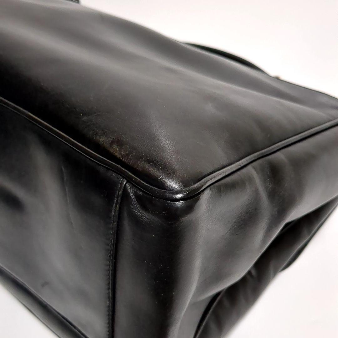 ✨PRADA✨ブリーフケース レザー ブラック 2室 ロゴ