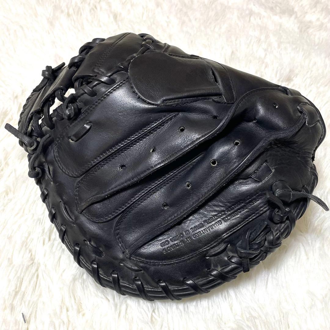 【美品】 ミズノ ビクトリーステージ 硬式 キャッチャーミット 黒 捕手用 厚革
