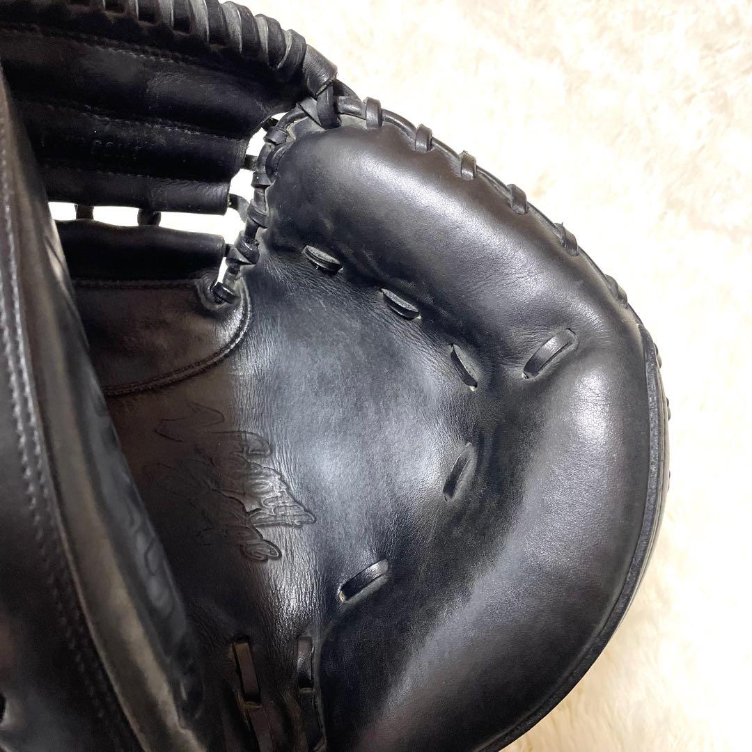 【美品】 ミズノ ビクトリーステージ 硬式 キャッチャーミット 黒 捕手用 厚革