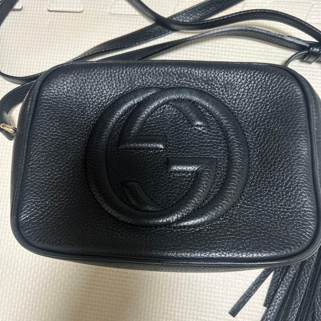 GUCCI グッチ ソーホー インターロッキング ショルダーバッグ ブラック