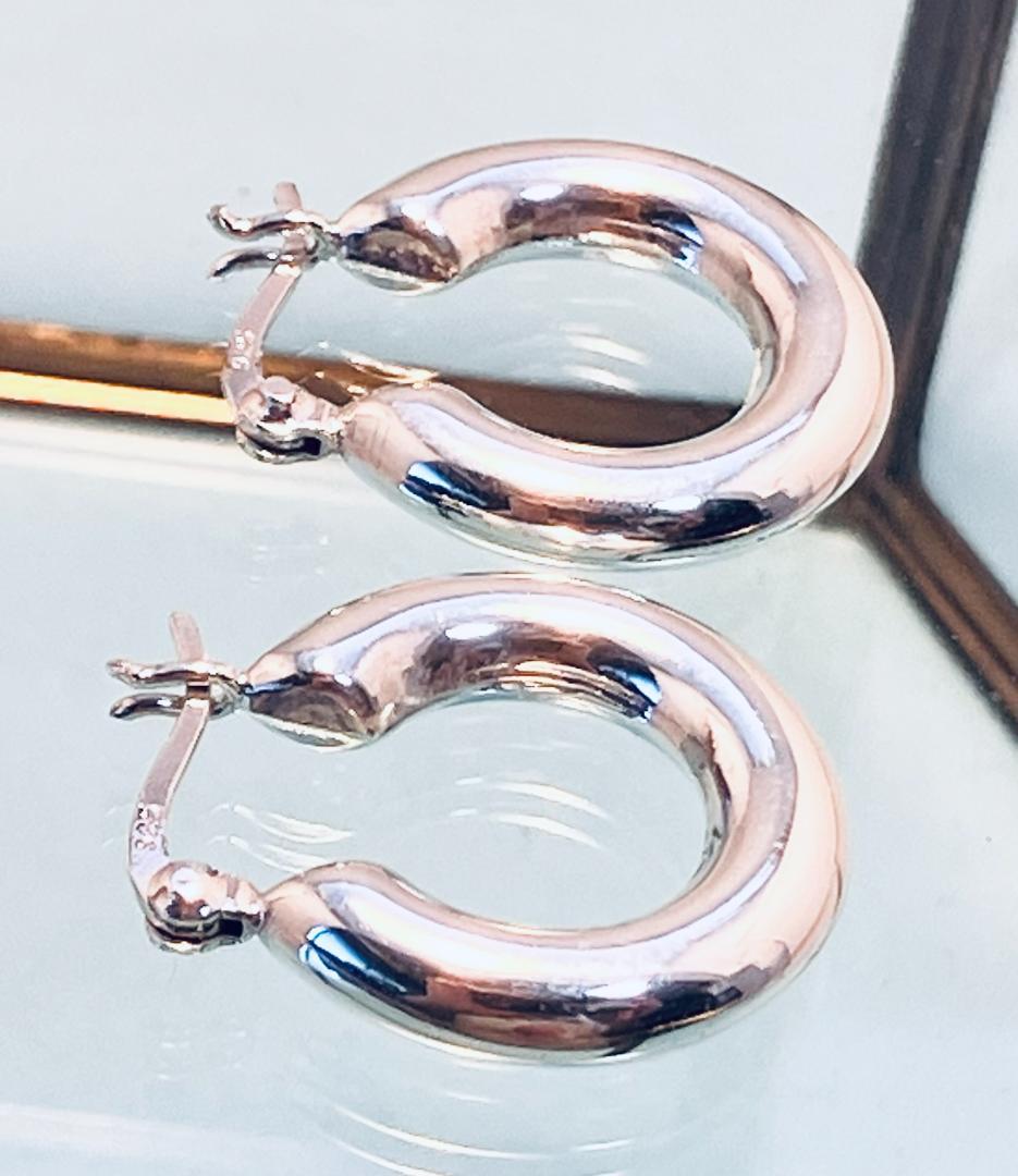 【銀製品】超重厚フープピアス 太さ５mm×外径２０mm