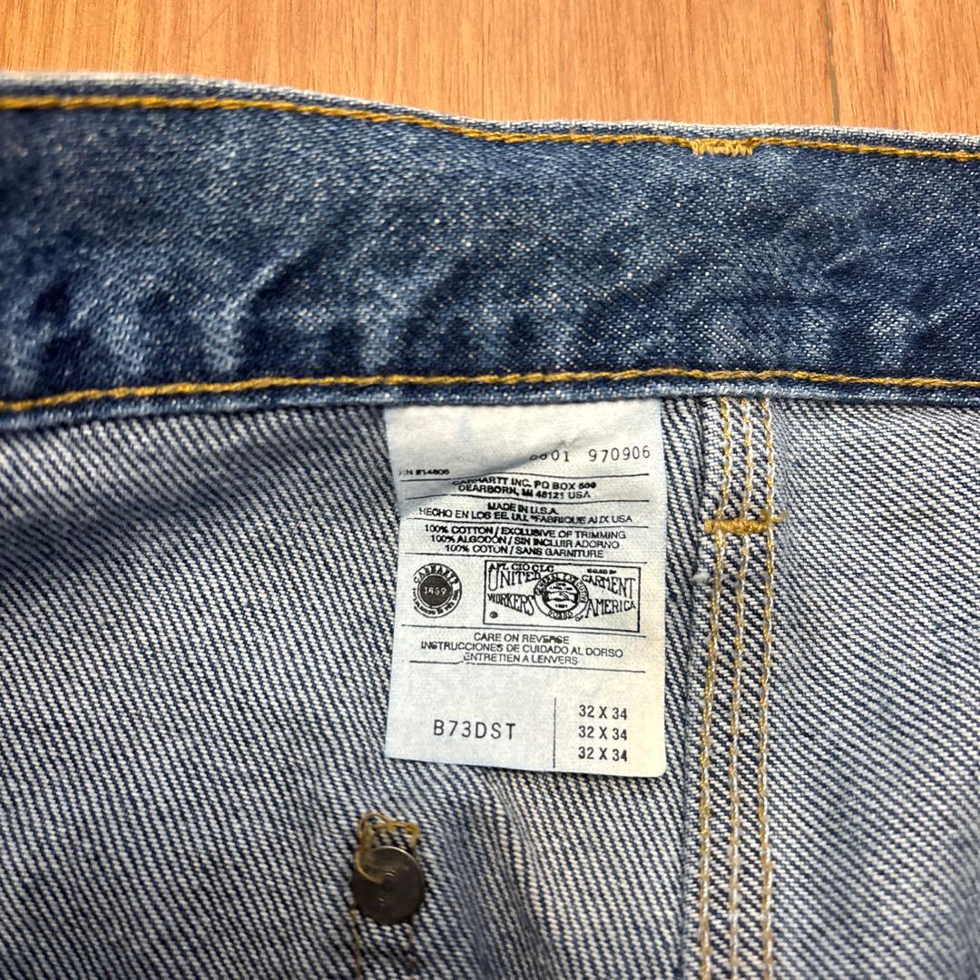 希少90's USA製 Carharttダブルニー デニム32x34 未使用