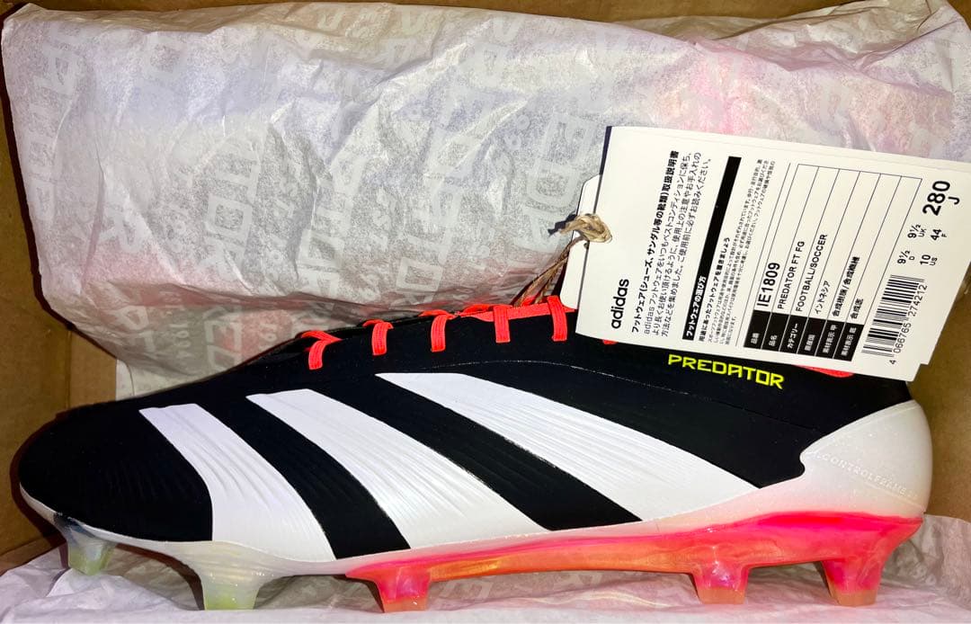 28cm プレデター ELITE FT FG コアブラック フットウェアホワイト