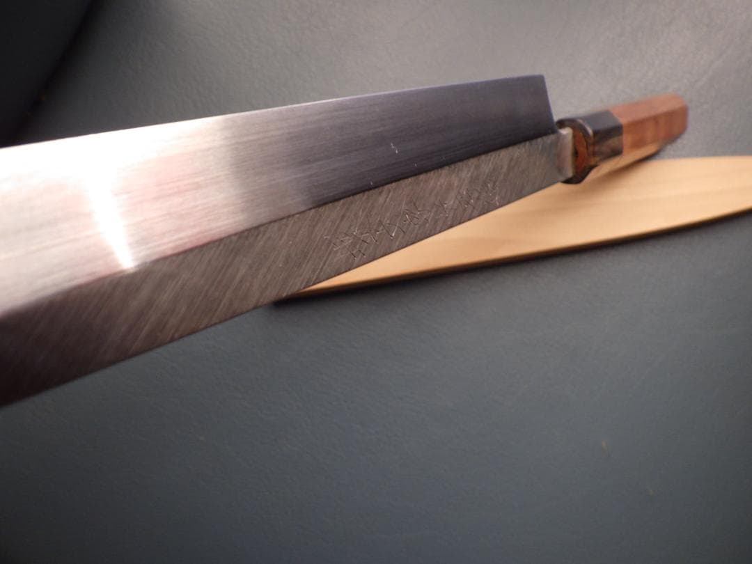 マ*メ様 水本焼★白選鋼・堺一文字光秀造/柳刃刺身包丁★鞘付属★