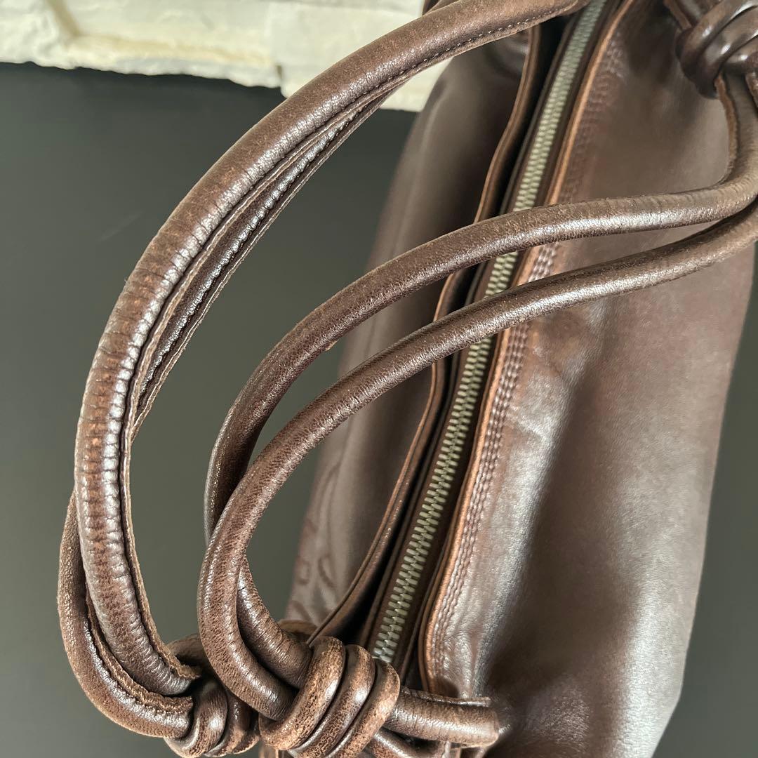 専用　ロエベ　ダークブラウン レザー ハンドバッグ