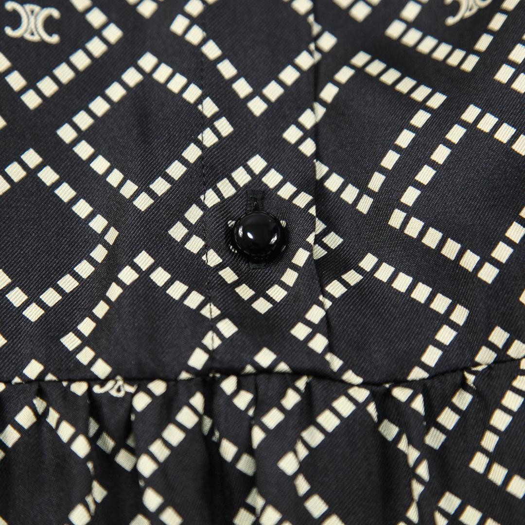 極美品 CELINE 24AW バスク ミニドレス / シルクツイル トリオンフ