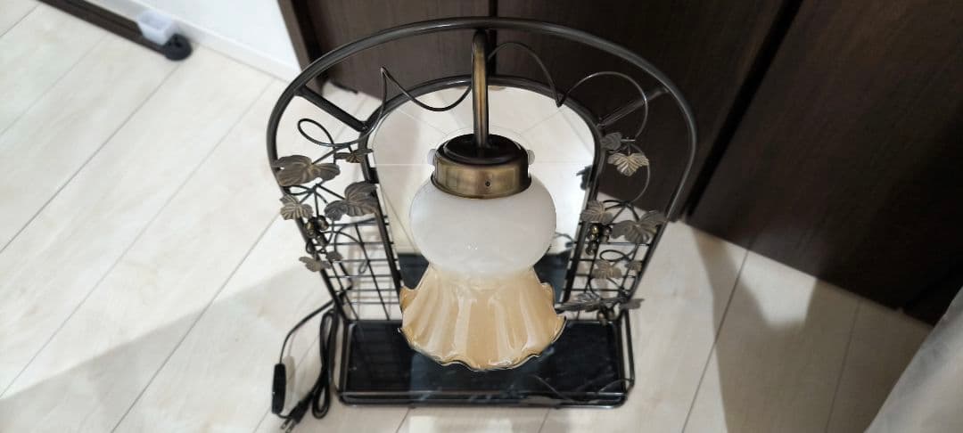 桜井製作所　アイアンドレッサー　昭和レトロ 鏡　電気付　葡萄のツル鉄製