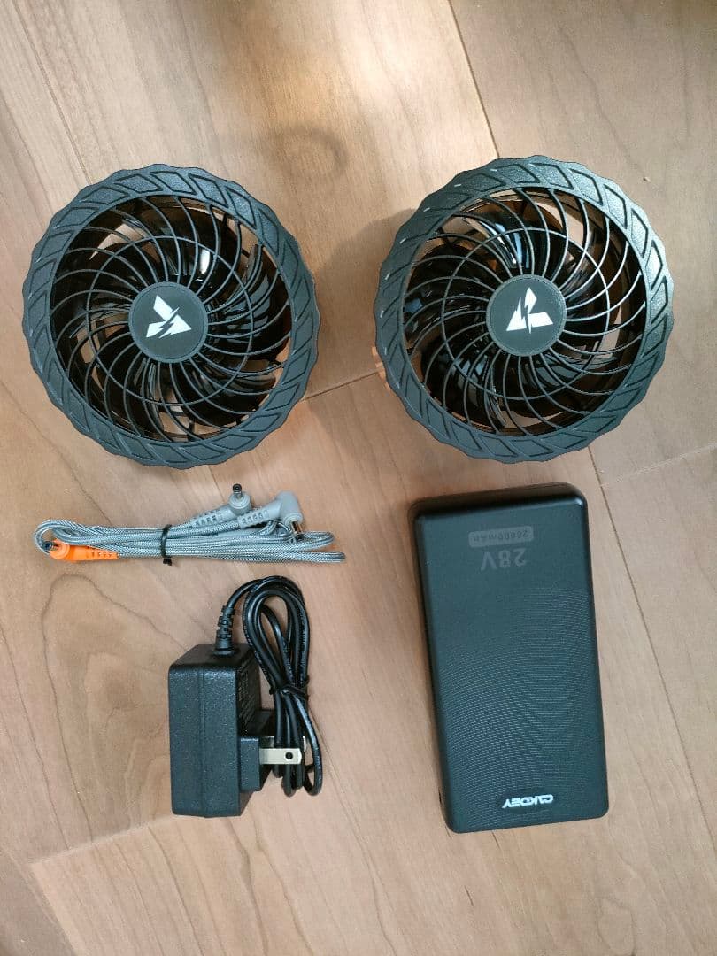 ❤✨️空調作業服 ファンバッテリーセット 28V高出力 穴直径9cm 残量表示