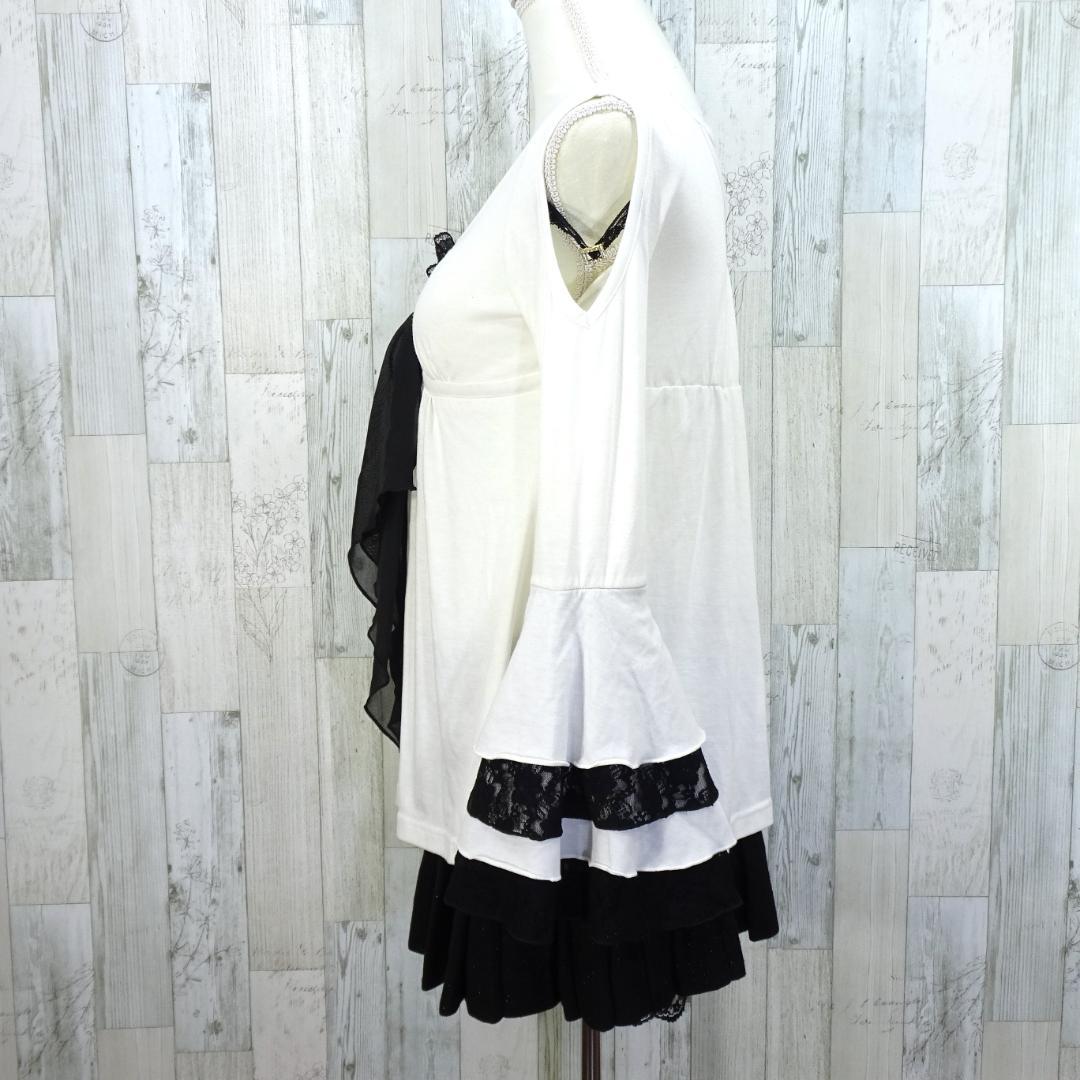 GOLDS infinity チュニック フレアスリーブ 肩見せ 装飾 フリル