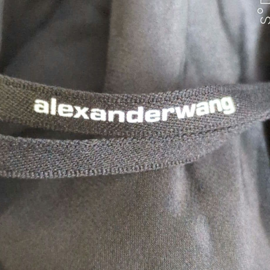 レア【アレキサンダーワン】シャツワンピース シルク オフショルダー ブラック