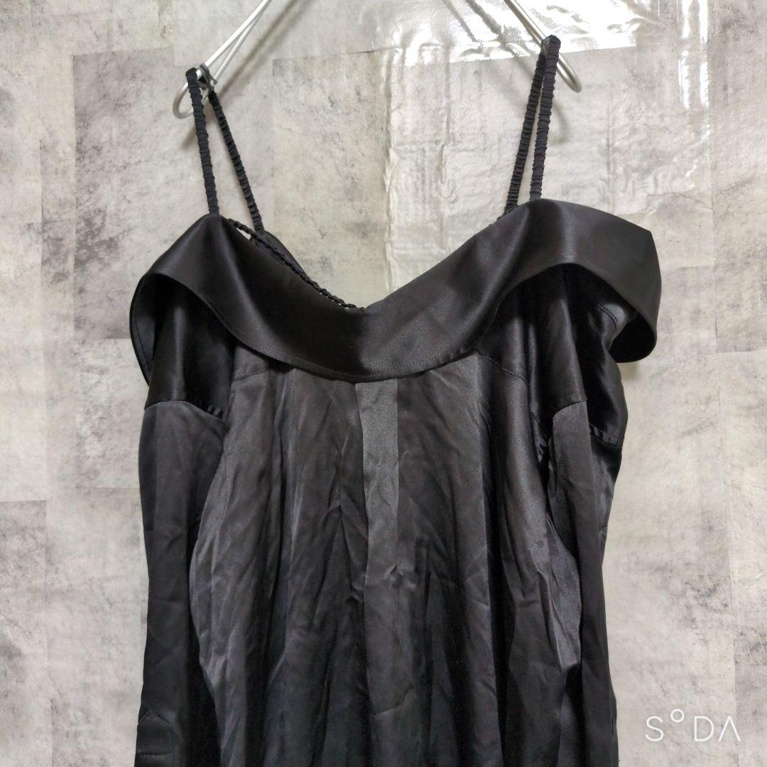 レア【アレキサンダーワン】シャツワンピース シルク オフショルダー ブラック