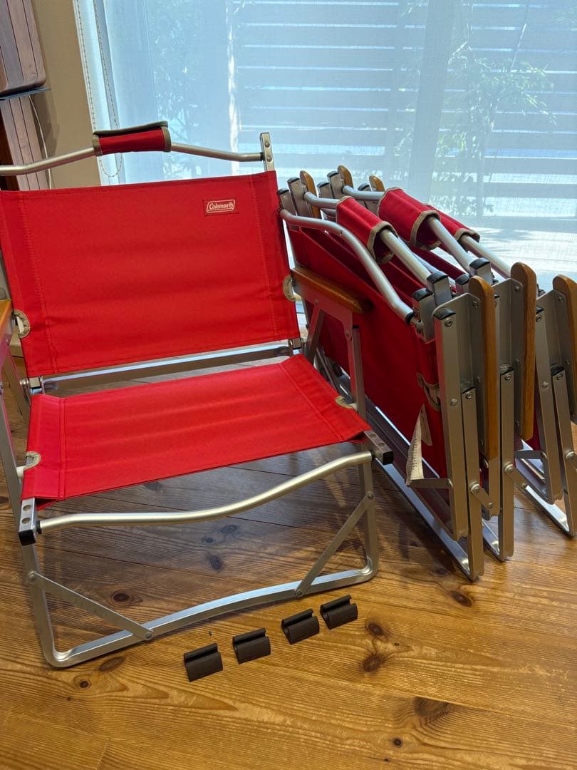 mer50　コールマン　フォールディングチェア　レッド 4台セット