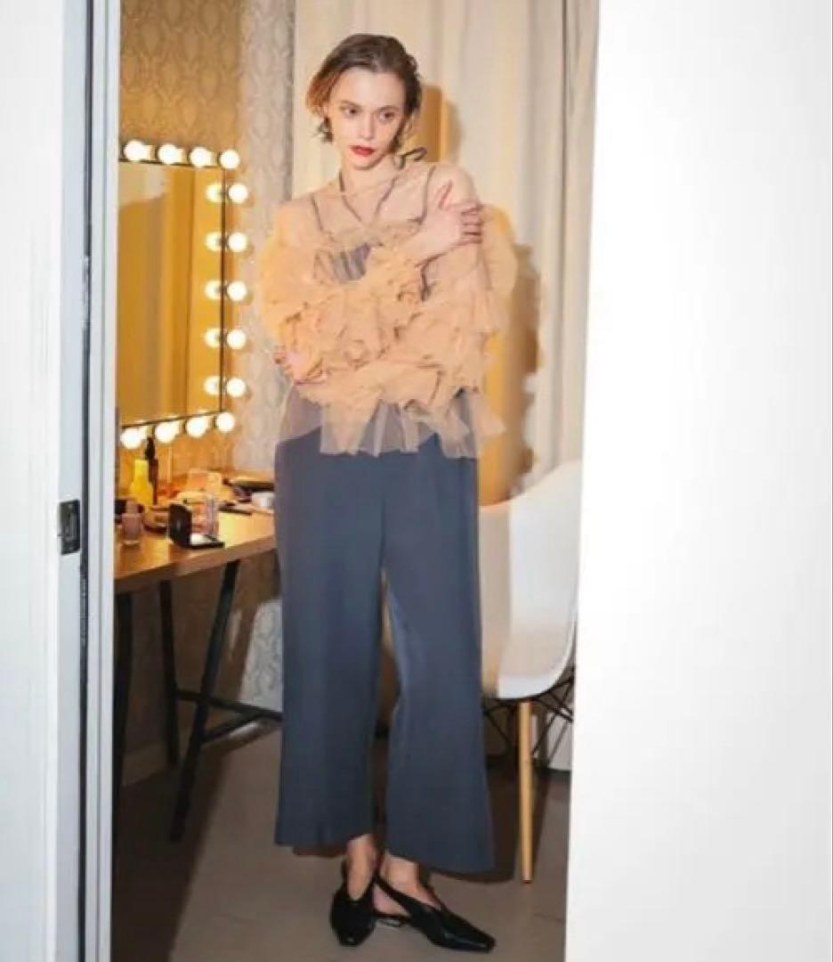 R*i様 新品未使用　ANDRESD フリルチュールトップス オレンジ