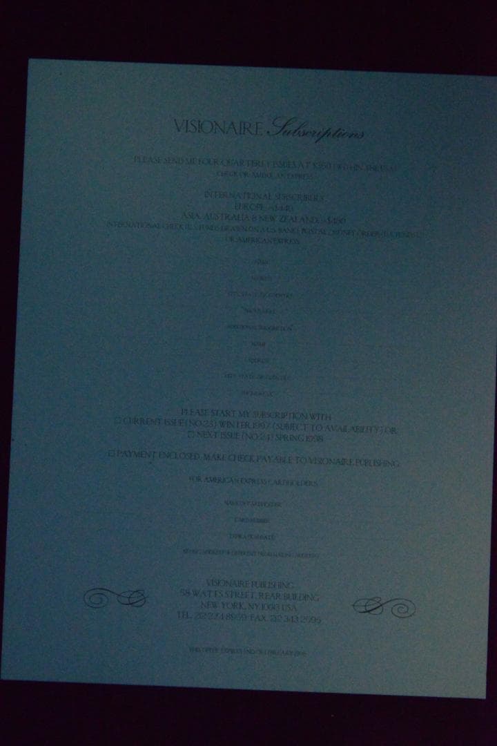 Visionaire #23: Emp' Sdnr30 カール・ラガーフェルド