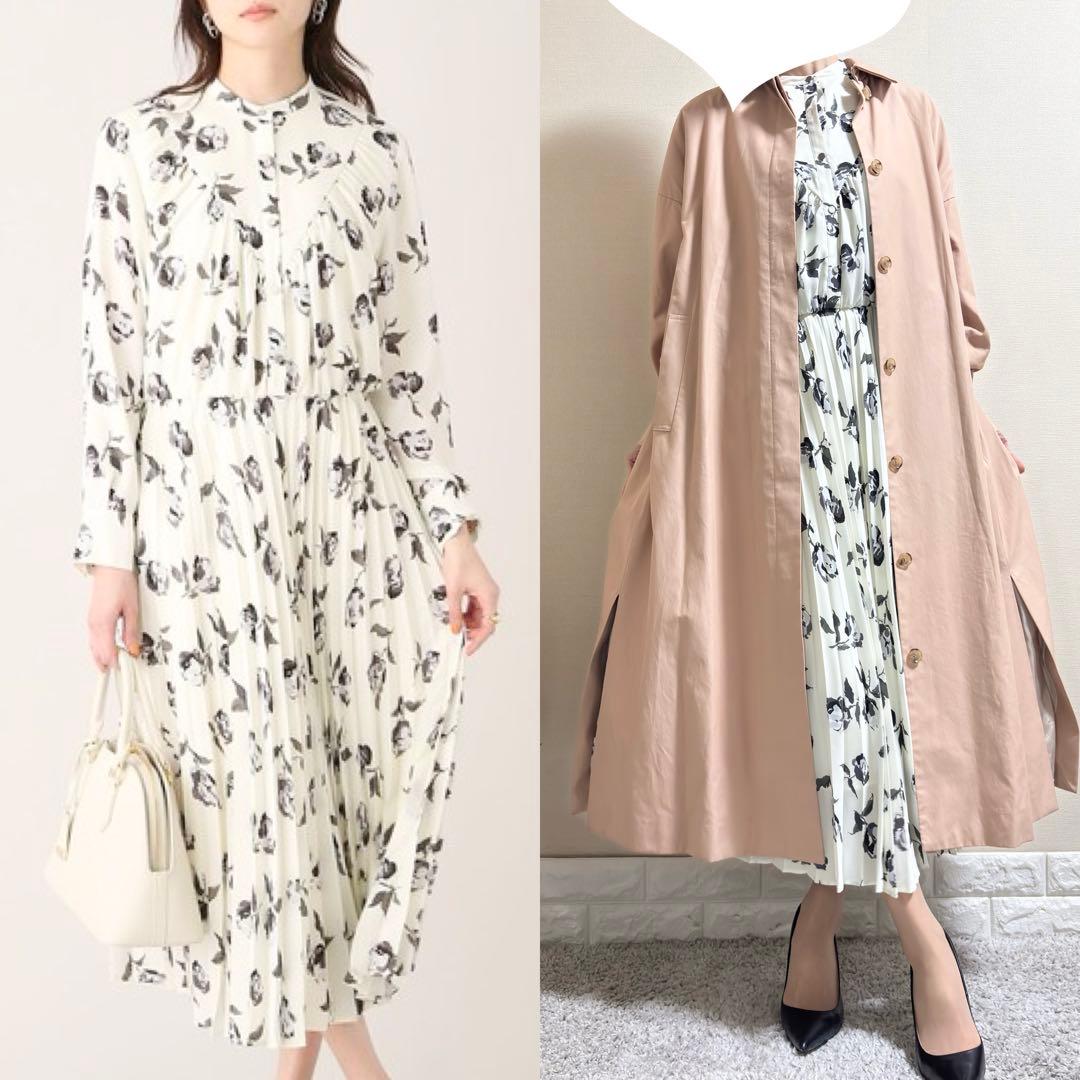 【美品！入学式　セレモニー　ワンピース　M】アンタイトル 花柄　2 アイボリー