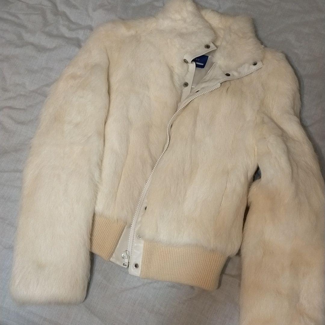バーバリーブルーレーベル　ラビットファー　ジャケット