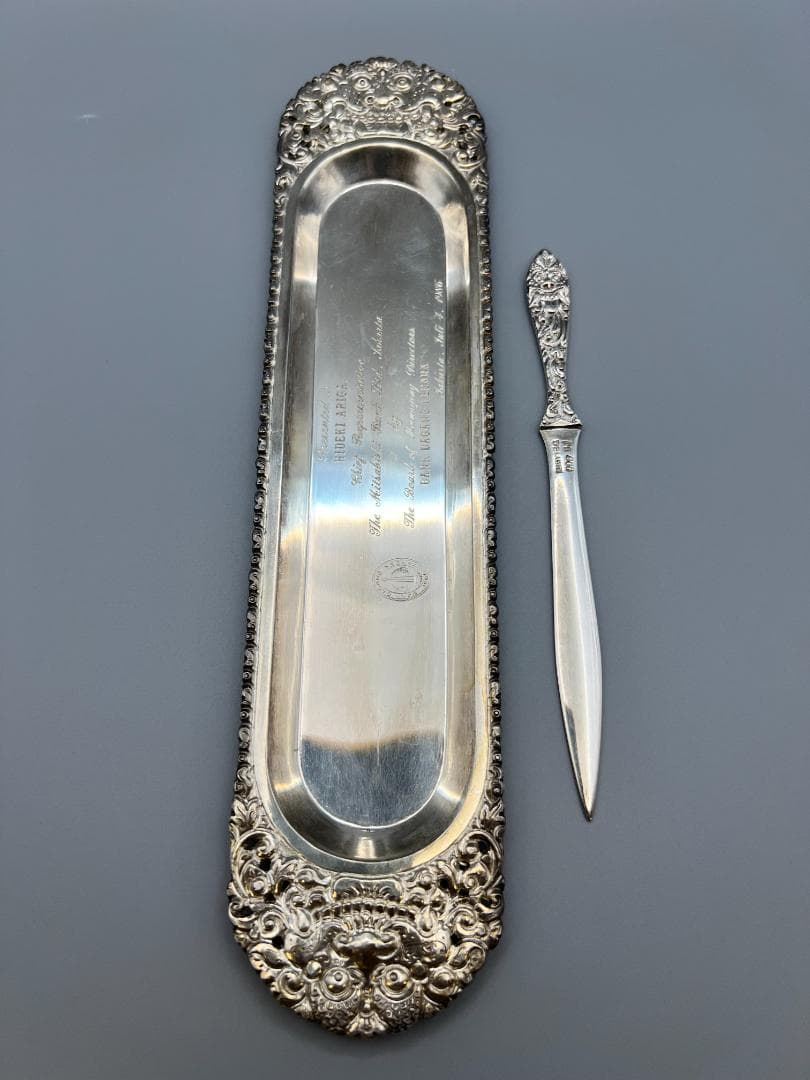 銀製品 UD800 DELUXE ナイフ プレート 聖獣バロン彫 インドネシア