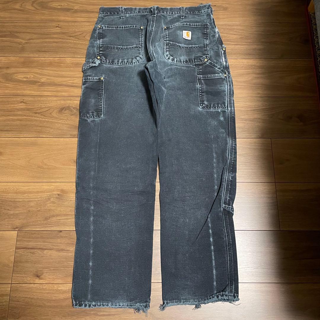 carhartt ダブルニー ブラック アメリカ製 W34L29.5