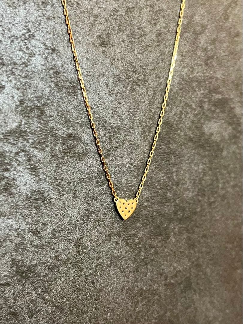 AHKAH ハートパヴェ　ネックレス　YG